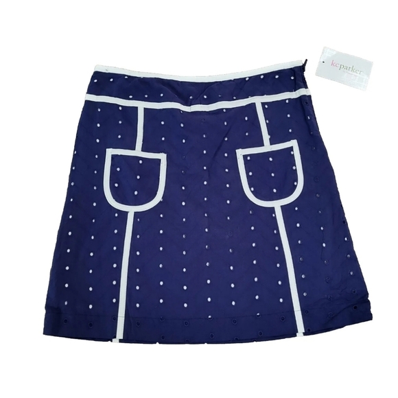 Kc Parker Hartstrings Girls Woven Skirt Size 14 Blue NWT Polka Dot Pockets - Picture 1 of 13